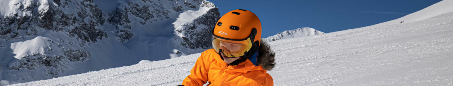 Kinder Skihelm mit Visier