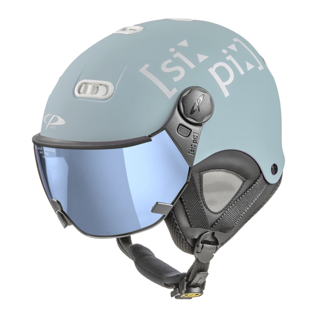 CP Carachillo XS skihelm blau matt - helm mit spiegel visier (☁/❄/☀)