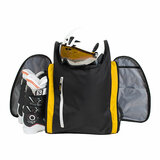 skischoenen tas met helmvak zwart oranje skihelmtas detail 3