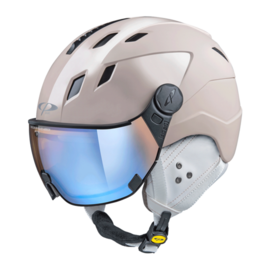 CP Corao+ Cashmere Skihelm Creme - photochrom & polarisiert Visier (3 Optionen) - sehr sicher