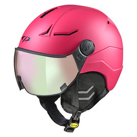 CP Coya+ Skihelm mit Visier rosa | Extra sicher! | photochrom & polarisiert Visier 