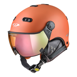 CP Carachillo Cashmere orange matt skihelm - photochrom & polarisiert Visier (4 Optionen)