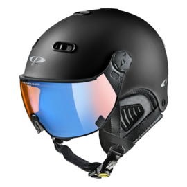 CP Carachillo schwarz matt skihelm - photochrom & polarisiert Visier (4 Optionen)