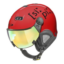 CP Carachillo XS skihelm rot glänzend - helm mit spiegel visier (☁/❄/☀)