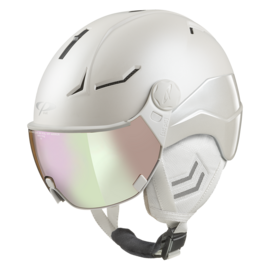 CP Coya+ Cashmere Skihelm mit Visier Weiss | Extra sicher! | photochrom & polarisiert Visier 