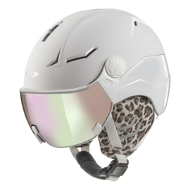 CP Coya+ Leo Skihelm mit Visier Weiss | Extra sicher! | photochrom & polarisiert Visier 