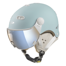 CP Carachillo Skihelm mit Visier blau | Extra sicher! | photochrom & polarisiert Visier 