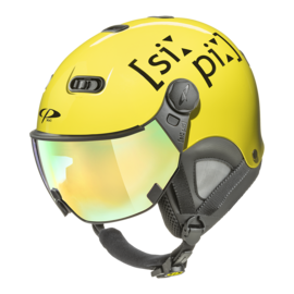 CP Carachillo XS skihelm fluo gelb glänzend - helm mit spiegel visier (☁/❄/☀)