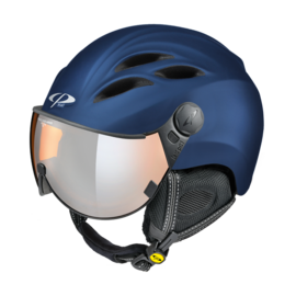 Cp Curako Skihelm mit Visier blau | Verspiegelt Visier (☁/☀/❄)