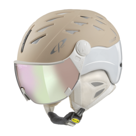 CP Cuma Skihelm mit Visier creme-weiss | Extra sicher! | photochrom Visier 