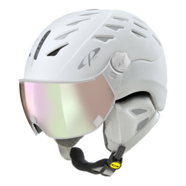 CP Cuma Cashmere Skihelm weiss - photochrom & polarisiert Visier (3 Optionen)