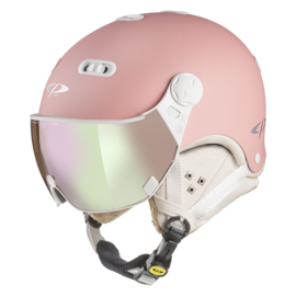 CP Carachillo Skihelm mit Visier Rosa| Extra sicher! | photochrom & polarisiert Visier 