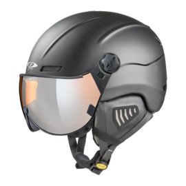 CP New Camurai Skihelm schwarz - single spiegel Visier 