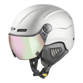 CP New Camurai Skihelm weiss - polarisiert & photochrom Visier 