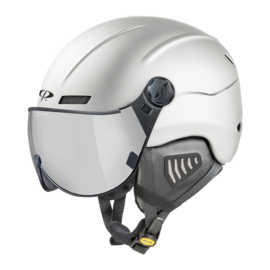 CP New Camurai Skihelm weiss - single verspiegelt Visier 