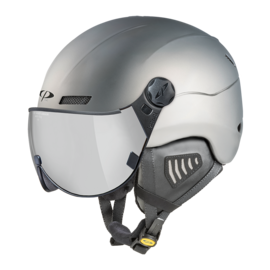 CP New Camurai Skihelm grau - single verspiegelt Visier 