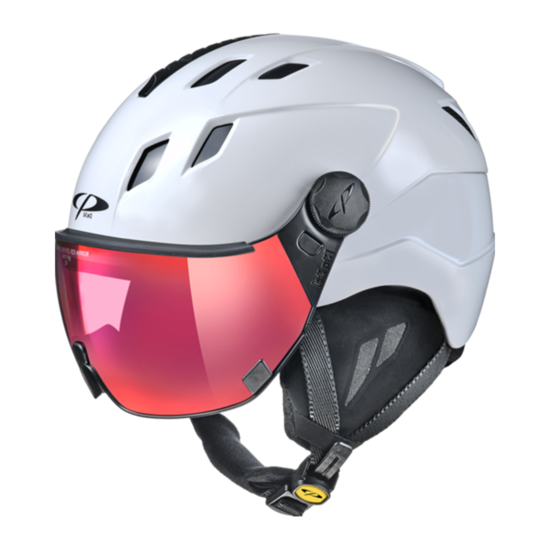 CP Corao skihelm wit glans met meekleurend & polariserend vizier (3 Keuzes)