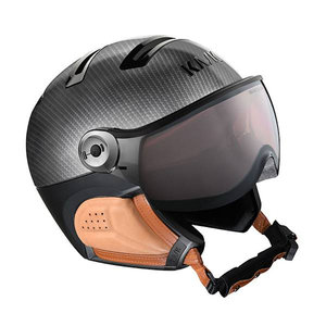 kask elite carbon brown skihelm met vizier visier